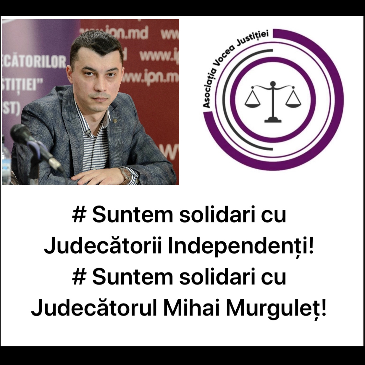 APEL DE SOLIDARIZARE PENTRU INDEPENDENȚA JUDECĂTORILOR DIN REPUBLICA MOLDOVA